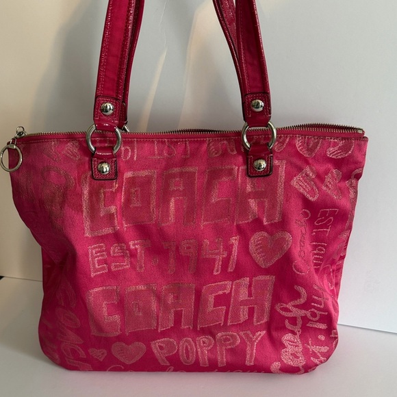 Coach Poppy Storypatch Limited Edition Hot Pink Tote - Picture 10 of 16